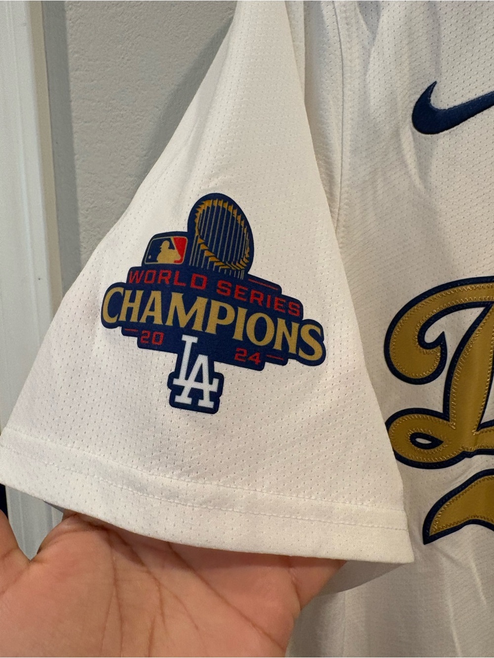 Nike Men's White Los Angeles Dodgers 2024 Gold Collection Baseball Jersey Sz L - Picture 7 of 12